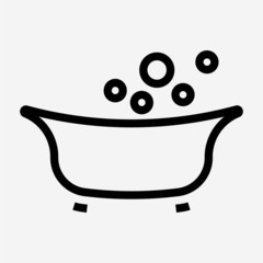 Outline bathtub pixel perfect vector icon