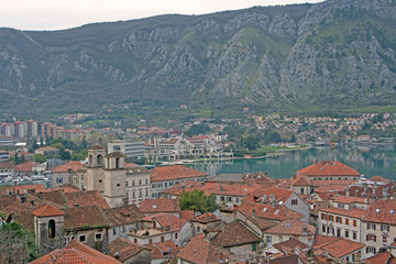 Nice scenic view from trail to Kotor, Montenegro