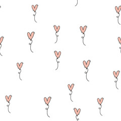 Seamless pattern with colorful hearts for Valentine s Day. Vector