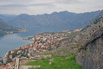 Nice scenic view from trail to Kotor, Montenegro
