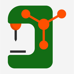 Flat drill machine pixel perfect vector icon