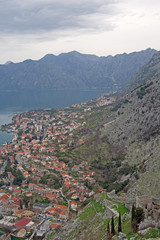 Nice scenic view from trail to Kotor, Montenegro