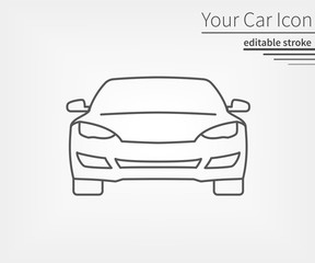 Obraz na płótnie Canvas Car line icon for minimalist design. Editable stroke