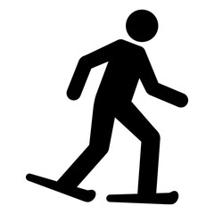 nwss18 NewWinterSportSign nwss - gz280 GrafikZeichnung - siwb527 SignIsolatedWhiteBackground siwb - german - Schneeschuhwandern - english - snowshoeing - simple template - square g7044