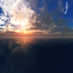 Beautiful sea sunset, sunrise over the water
