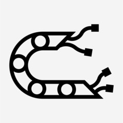 Outline cable carrier pixel perfect vector icon