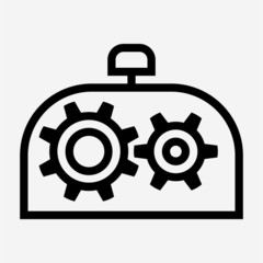 Outline gearbox pixel perfect vector icon