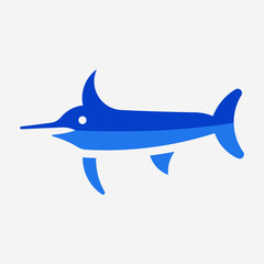 Fototapeta premium Flat Swordfish pixel perfect vector icon