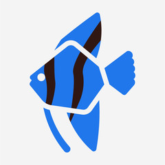 Flat Angelfish pixel perfect vector icon