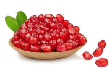 Ripe pomegranate fruit isolated on white background