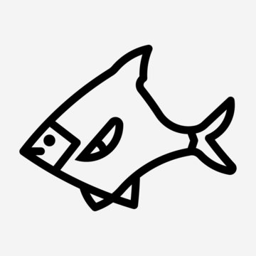 Outline Ponyfish pixel perfect vector icon
