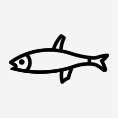 Outline Anchovy pixel perfect vector icon
