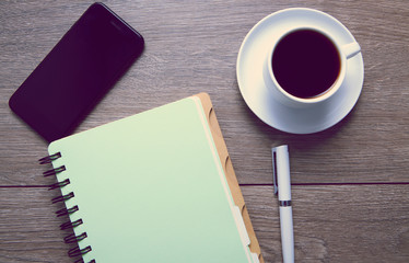 coffee and notebook