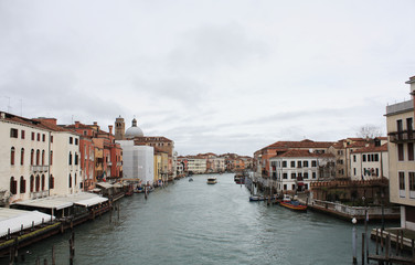 Fototapeta na wymiar Venice, view of the the Grand canal. February 2018. Venetian architecture. 