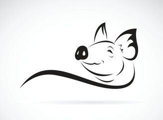 Vector of pig head design on white background. Animal farm. Easy editable layered vector illustration.