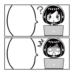 マンガ　セリフ　PC　女性