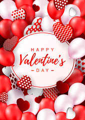 Fototapeta na wymiar Valentines Day vertical greeting card. Valentines day design for banners, flyers, newsletters, postcards. Space for text. Vector illustration