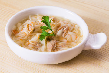 Chicken soup with noodles