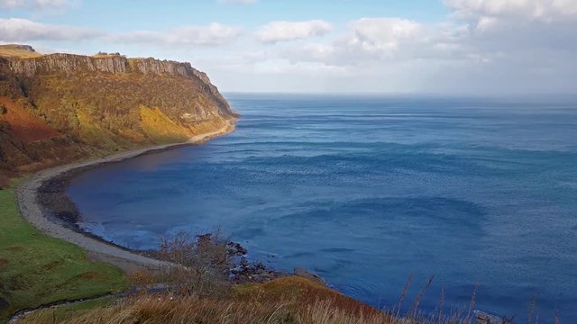 Steep sea cliffs at Bearreraig Bay - Isle of Skye , Scotland