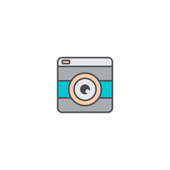 camera photography application icon flat vector