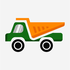 Flat dumper truck pixel perfect vector icon