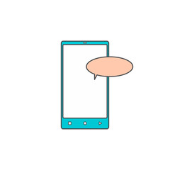 online chat application hand phone flat icon vector