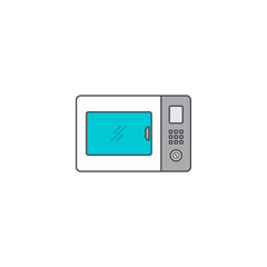 microwave kitchenware flat icon vector