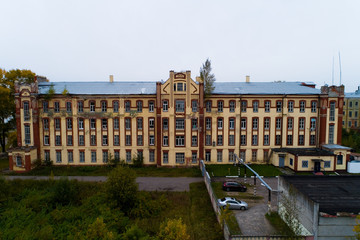 Fototapeta na wymiar The building of a weaving factory in Likino-Dulyovo.