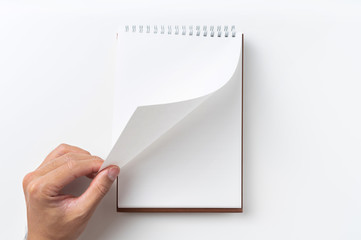 spiral brown notebook with open cover