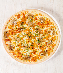 Pizza with mushrooms