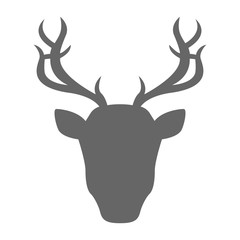 Deer head silhouette. Vector.