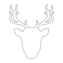 Deer head silhouette. Outline. Vector.
