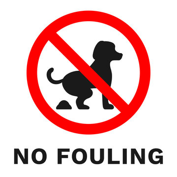 NO DOG FOULING sign. Sticker with inscription. Vector.