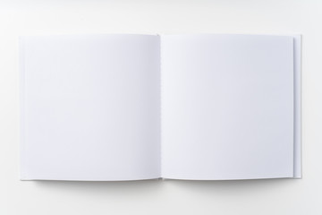 Top view of white notebook, page