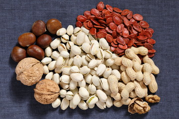 many nuts on the table