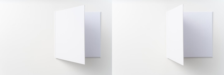white hardcover notebook with open cover