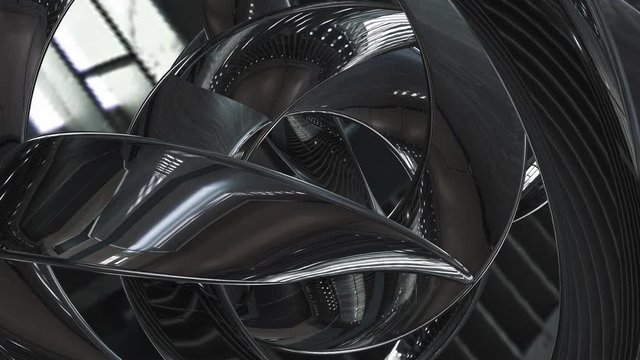 metallic chrome abstract form background