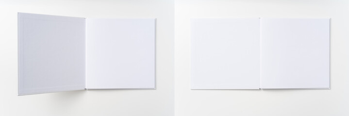 white hardcover notebook with open cover