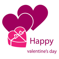 Happy Valentine's Day vector illustration on white background