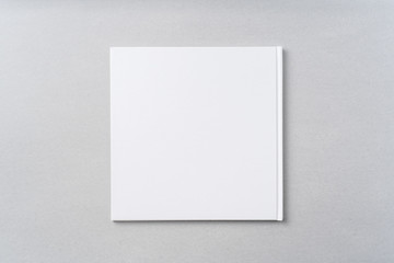 Top view of white hardcover notebook