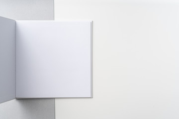 white hardcover notebook with open cover