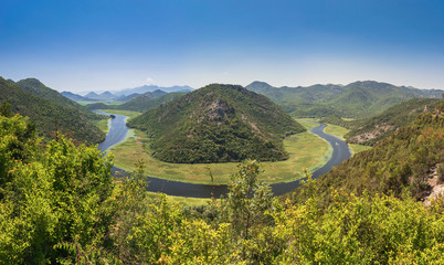 Crnojevica river bend in Montenegro
