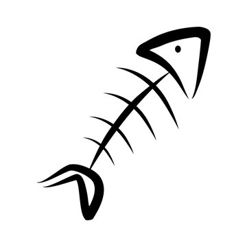 Vector illustration of a stylized fish skeleton