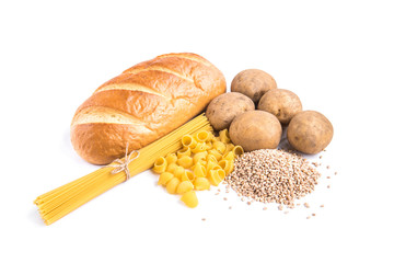 Carbohydrates of loaf, potatoes and groats.