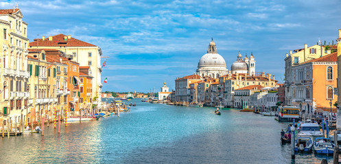 Italy beauty, cathedral Santa Maria della Salute on Grand canal in Venice , Venezia
