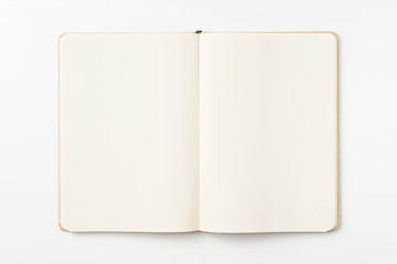 Top view of kraft paper notebook, page