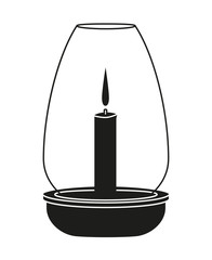 Black and white dinner candle silhouette