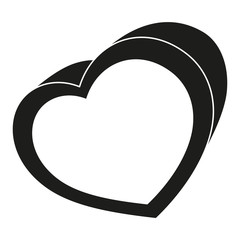 Black and white heart box