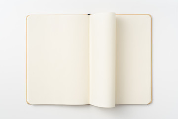 karft paper hardcover notebook with open page