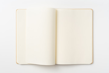 karft paper hardcover notebook with open page